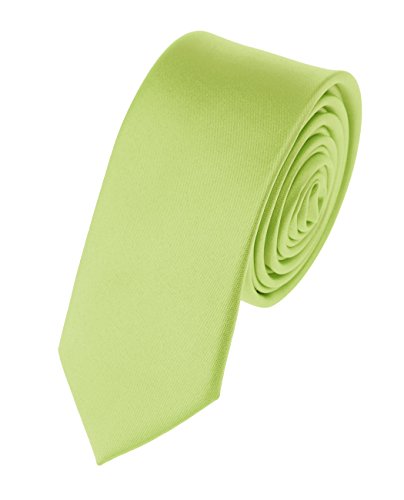 Mens Solid Color 2" Skinny Tie- Pear Green