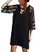 MakeMeChic Women's Casual Crewneck Half Sleeve Summer Chiffon Tunic Dress