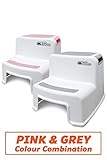 2 Step Stool for Kids and Toddler - Stepping Bathroom Potty Training Stool - Dual Height Plastic stools for Children/Child Safety - Slip/Skid Resistant Steady Grip for Toilet, Kitchen, Bed