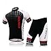 WOLFBIKE Men's Cycling Short Sleeve Jersey, OR Jersey + 3D Padded Shorts Set (British Wind, US XL/CN XXXL)