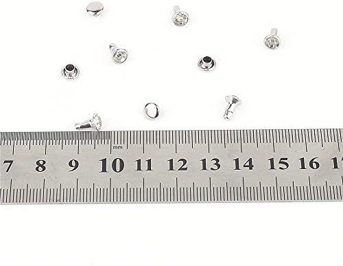 100 Sets Rhinestone Rapid Studs Round Metal Rivets Punk Decor for leathercraft Bag Shoes Bracelet (7mm)