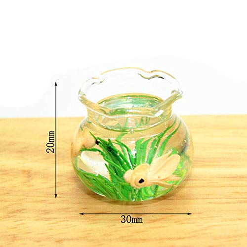 Gbell Mini Cute Fish Tank for 1/6 1/12 Scale Miniature Dollhouse Accessories,Little Girls Pretend Toy,Resin,Black Red Yellow (Yellow)