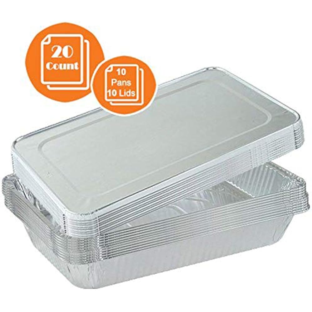 Full Size 21 X 13 Inches Durable Aluminum Foil Steam Table Pans Lids