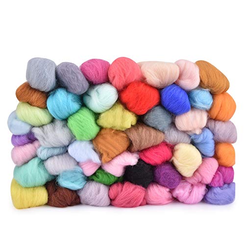 image for Maslin 36/50 Colors Needle Felting Wool Craft Kit Felting Starter Fibr