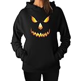 Halloween Scary Pumpkin Face Jack O'lantern Women's Hoodie
