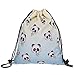 Drawstring Backpack Jom Tokoy Drawstring Bags Lightweight Gym Bag Packable Backpack Panda Gifts (Panda)