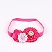 Qandsweet Baby Headbands with Zircon Crystal Flower Girl Hairband and Rose Buds Bow for Baby Shower