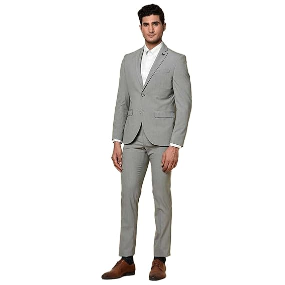 Buy blackberrys Structured Polyester Viscose Terry Slim Fit Mens Suit