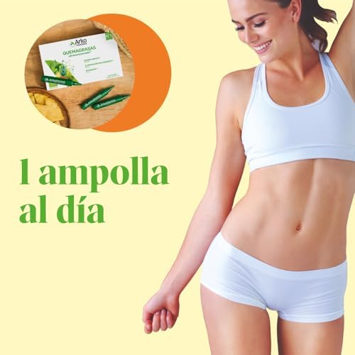 Arkofluido Quemagrasa Bio 20 Ampollas, Control de Peso, Saciante, Elimina Líquidos y Toxinas Más Asesoramiento Nutricional, Complemento Alimenticio, 20 Unidad (Paquete de 1)