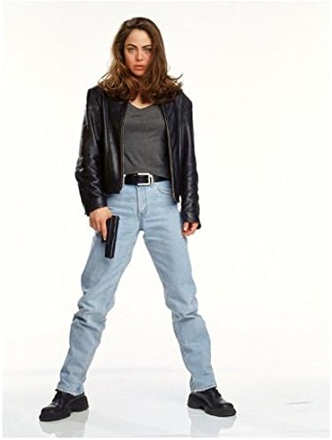 black leather jacket with light blue jeans