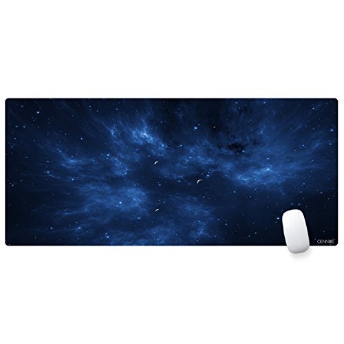 CENNBIE Large Gaming Mouse Pad Extended Oblong Gaming Mousepad Mouse Mat In 895mm395mm1.8mm (Nebula)