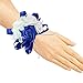 zilue Pack of 4 Wedding Girl Bridesmaid Wrist Corsage Hand Flower Party Prom Accessories RoyalBlue