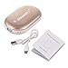 OSUNLIN 5200mAh Portable Pebbles Double-Side Rechargeable Hand Warmer/Power Bank for iPhone/Samsung (Gold)