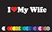 Stickermatic I Love My Wife Sticker White Letters with Red Heart Vinyl Decal for Car Windows