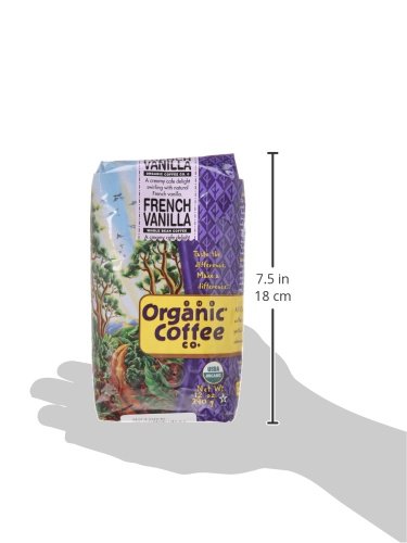 The Organic Coffee Company Whole Bean Coffee, French Vanilla, 12 Ounce
