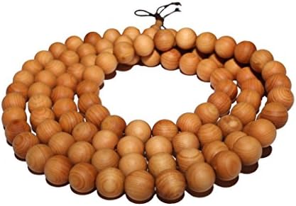Buddha beads Sandalwood 8MM for Men Women 108 Buddhist Adjustable Bracelet Necklace Prayer Meditation