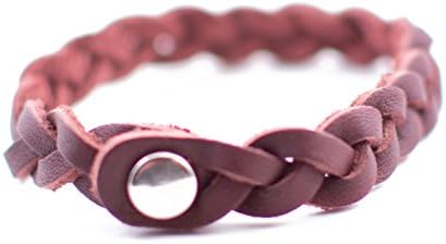 The Oil Lab Braided Leather Diffuser Bracelet (7.5” - Wine)