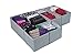 SbS Fabric Dresser, Drawer, Closet Organizer Boxes Cubes Bins. Store socks ties underwear gloves bras tights bibs and diapers - Spanish Gray, Feather Leaf Interior - 4 Pack (2 Medium, 2 Small)