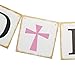God Bless Banner Baptism Christening First Communion Baby Shower Decoration Bunting Garland Party Supplies Decor Sign Decorations (pink cross)