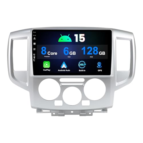 MISONDA [6G+128G] 2 Din Autoradio Für Nissan NV200 (2011-2018) Android 15 Rückfahrkamera+Mic-Unterstützt Carplay,DSP,RDS,Lenkradsteuerung,WLAN,RDS,BT5.0,DAB+,MirrorLink,AUX,360 Kamera 9" IPS