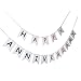Happy Anniversary Banner Gold Foiled for Wedding Anniversary Party Decoration