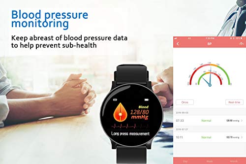YZJ Fitness Tracker with Blood Pressure Monitor ï¼ŒActivity Tracker Watch with Heart Rate Monitorï¼Œ1.3 inch IPS Color Screen Pedometerï¼ŒIP67 Waterproof Weather Display Calories Sleep Monitor
