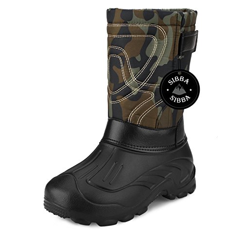 Men's Waterproof Rain Boot Mid Calf Winter Snow Warm Boots Garden Fishing Outdoor Shoes (11-11.5, Camouflage-New)