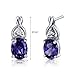 Peora Simulated Alexandrite Stud Earrings for Women 925 Sterling Silver, 3.50 Carats total Oval Shape 8x6mm, Friction Backs, Color Change Alexandrite Jewelry, June Birthstone