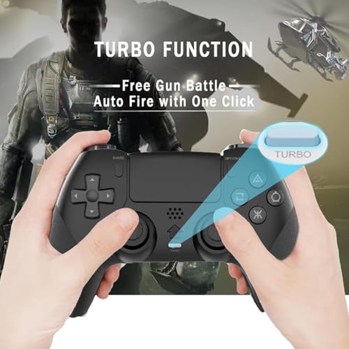 Wireless Pro Controller Compatible with PS4 /PS4 Pro/PS4 Slim Console, Gaming Remote with Built-in 800mAh Rechargeable Battery/Precise Joystick/Audio/Turbo/Advanced Buttons Programming