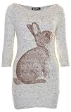 Style Womens Knitted Rabbit Print Jumper Sweater