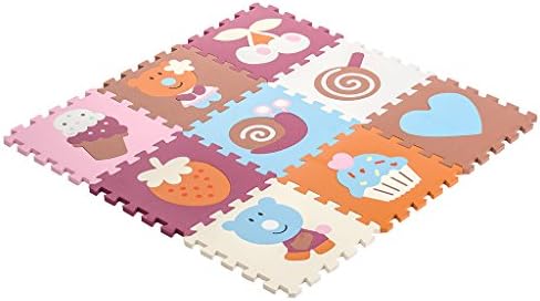 Zoeshare Puzzle Play Mat Kids Extra Thick Foam Mat,9 Piece, Little Flower, Each Tile 12"x 12"x 0.6"