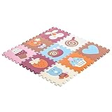 Kid's Puzzle Exercise Play Mat with EVA Foam Interlocking Tiles,Beige