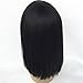 JYL Hair Human Hair Bob Wigs with Bangs Brazilian Yaki Machine Made Glueless Short Wigs Grade 8A (12