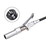 JOYTUTUS Locking Grease Gun Coupler Locks onto Zerk Fittings 10,000 PSI 1/8 inch NPT Lock on Grease Coupler XL