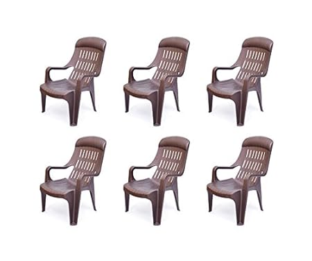 @Home by Nilkamal Weekender Garden Set of 6 Chair (Weather Brown)