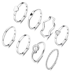 YADOCA 8pcs 2MM Stainless Steel Rings for Women Men