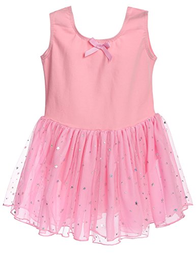 BELLE-LILI Girls Sleeveless Sequined Ballet Dance Tutu Dress Leotard