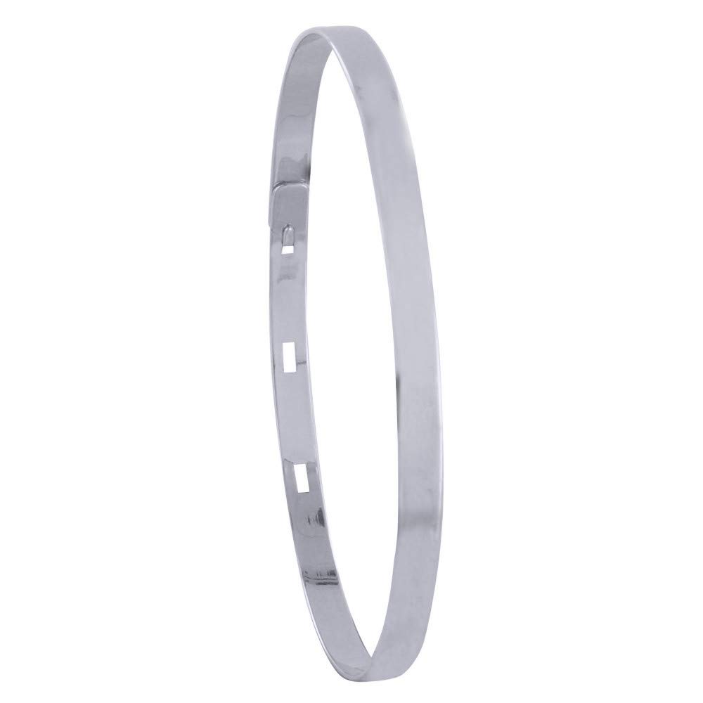 LES POULETTES BIJOUX - Rhodium 925 Silver Bracelet Flat Hook Closure