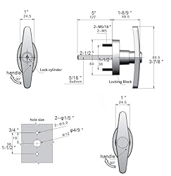StartFine T-Handle Lock kit Shed Door Lock with 3