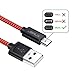 JSAUX Micro USB Cable Android, (2-Pack 6.6FT) Micro USB to USB A High Speed Sync Charger Nylon Braided Cord Compatible Samsung Galaxy S6 S7 Edge J7 Note 5,Kindle,LG,Xbox,PS4,Camera,Smartphones(Red)