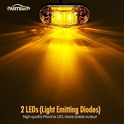 Partsam Amber Red 2.5" 2 Diode Oval LED Trailer