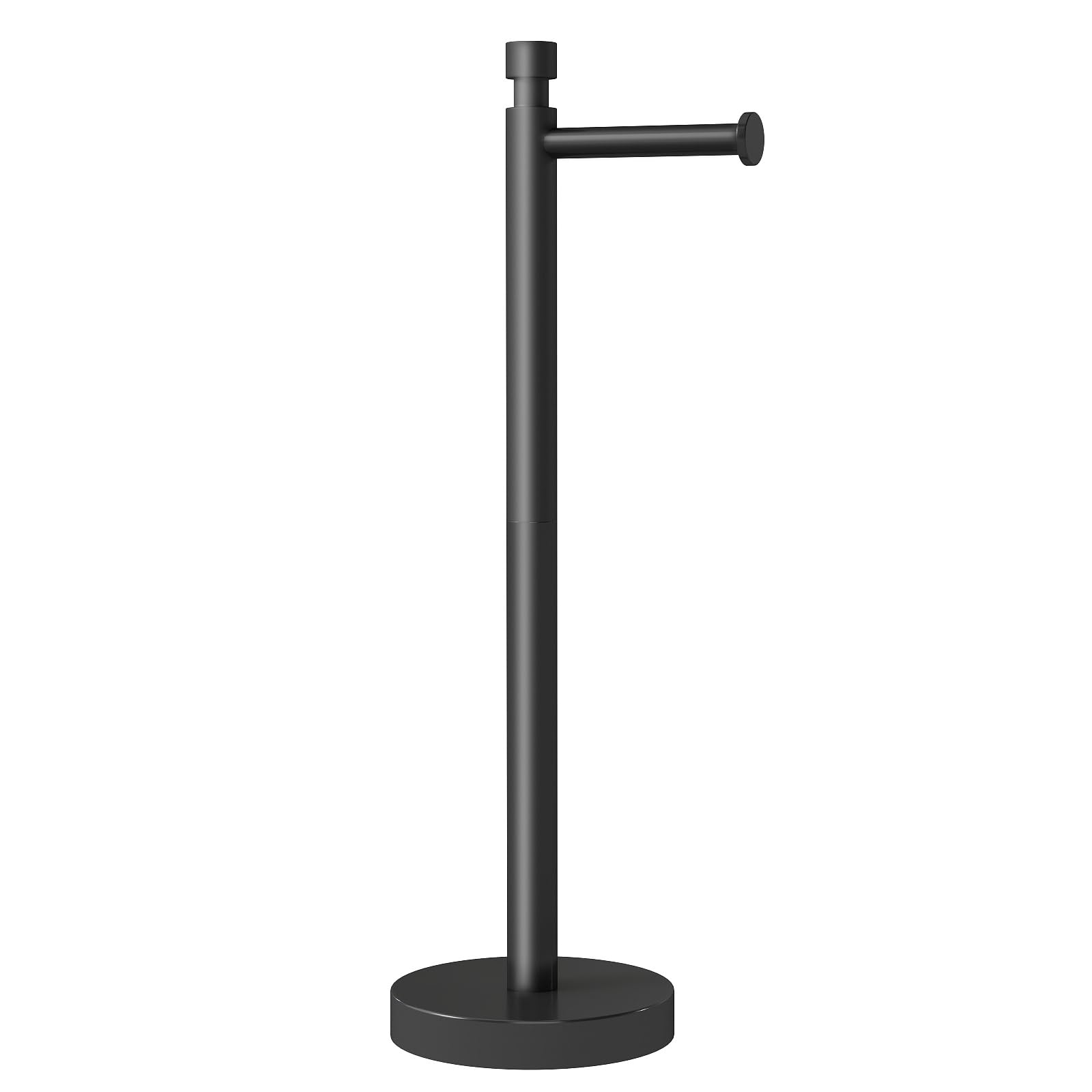 Photo 1 of YUMORE Toilet Paper Holder Stand Freestanding, Weighted and Sturdy Matte Black Stainless Steel Design with Non-Slip Cap, Rustproof Tissue Roll Holder for Modern Bathroom, RV