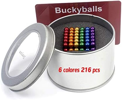 Magnet Blocks for Intelligent Development and Decompression of Sculpture Toys, Ideal for Office School Home Educ,5mm 216pcs, 6 colors