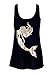 Sidecca Mermaid Floral Gold Foil Silhouette Tank-Black-Small