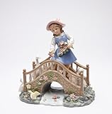 Cosmos 80021 Idle Time Girl on Bridge Ceramic Figurine, 8-1/2-Inch