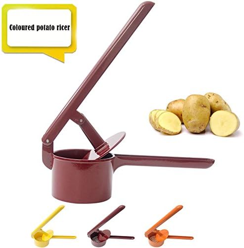 Potato Ricer Potato Masher Stainsteel Steel Potato Press Kitchen Ricer Large Baby Food Strainer Vegetable Fruit Press(3 Colors)(Red)