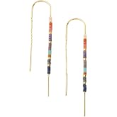 Scout Curated Wears - Chromacolor Miyuki Thread Earring - Dark Multi/Gold