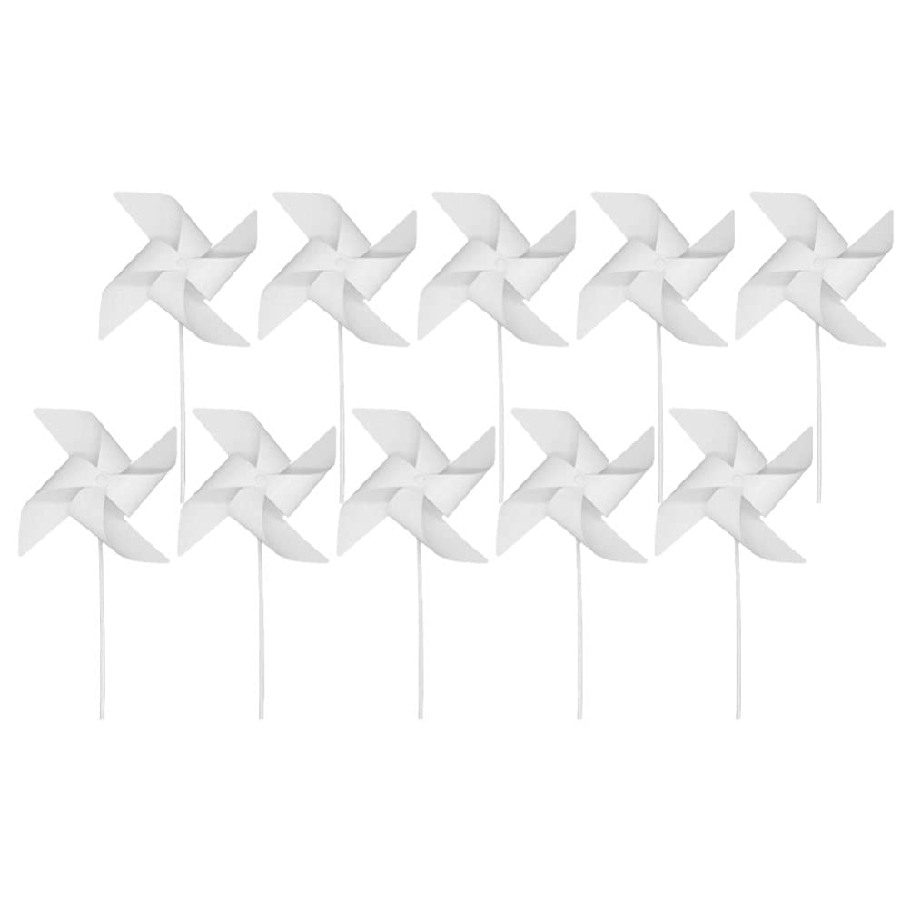 UKCOCO 24pcs DIY Paper Pinwheels White Blank Paper Pinwheels Drawing Windmill DIY Wind Make Your Own Lawn Pinwheels for Boys and Girls Fun Carnival Party Favor