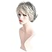 YIMANEILI Gray Short Curly Wigs for White Women Bob Heat Resistant Synthetic Fashion Hair Wigs with Wig Cap