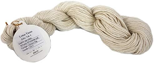 Lotus Yarns 50% Silk 50% Yak Undyed Hand Knitting Yarn for Fashion Garments Baby Clothes (NAT White)